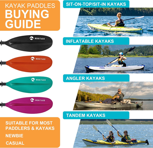 Kayak Paddles with Fiberglass Shaft and Reinforced PP Blade, Floating Adjustable - Picture 7 of 7