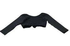 Sexy Skinz Womens Elegant Body Shaper Top S Black Cropped 3/4 Sleeve