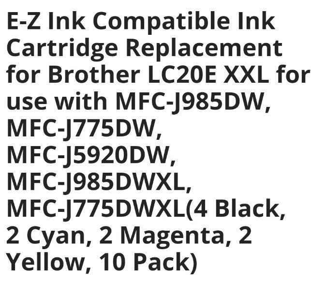 E-Z Ink Compatible Ink Cartridge Replacement For Brother (SEE PICTURES) - Image 3 of 3