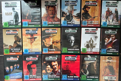 Sammlung 18 DVD Clint Eastwood DeAgostini 1, 2, 6, 8-12, 15, 18, 21-23, 25, 30,