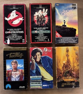 VHS HORROR LOT OF 6 — GOONIES • TEEN WOLF I & II • GHOSTBUSTERS I & II