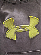 Under Armour Boys Pullover Storm 1 Hoodie Youth Small Grey Yellow