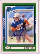 2024 Panini Donruss - Rated Rookie Press Proof Green Auto #332 Sione Vaki (RC)