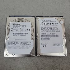 Lot of 2 2.5" SATA Laptop Hard Drives Toshiba 160GB Hitachi 320GB - Tested