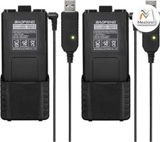 BAOFENG 2 Pack UV-5R Battery BF-F8HP Extended Battery BL-5L 3800 mAh with USB-C