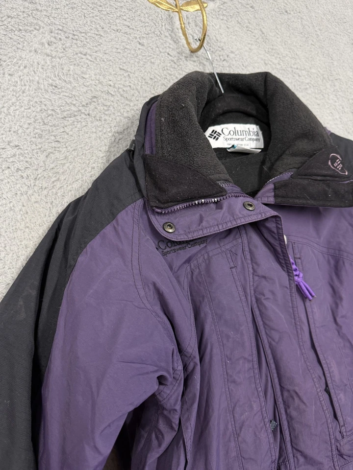 Chaqueta Columbia para mujer mediana púrpura negra intercambio con capucha forrada de lana esquí Foto 4 de 4