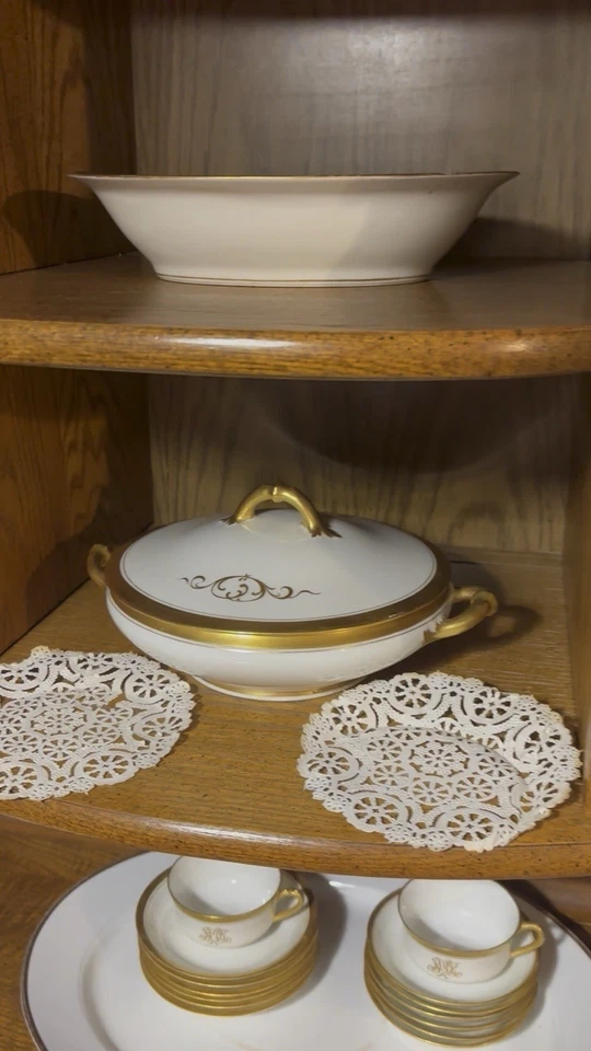 Старинная французская чайная чашка блюдце с золотой отделкой Theodore Haviland Limoges. - Изображение 2 из 4