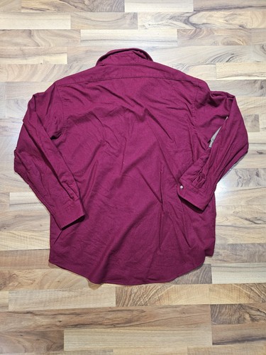 Vintage Pendleton Virgin Wool Flannel Shirt XL Red Burgundy Suede Elbow Patches - Picture 11 of 11
