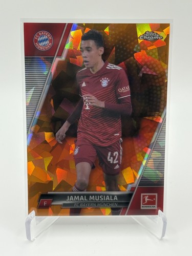 Jamal Musiala [Orange] #84 2021 Topps Chrome Bundesliga Sapphire card