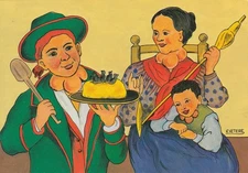 BERGAMO - POSTCARD - OL GIOPì E LA MARGì - RESTAURANT - F.G.