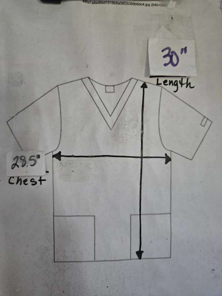 Tafford Scrub Jacket size XL-Pastel Paisley/Floral Snap-Up=Chest 28.5"/L 30" - Image 4 of 4