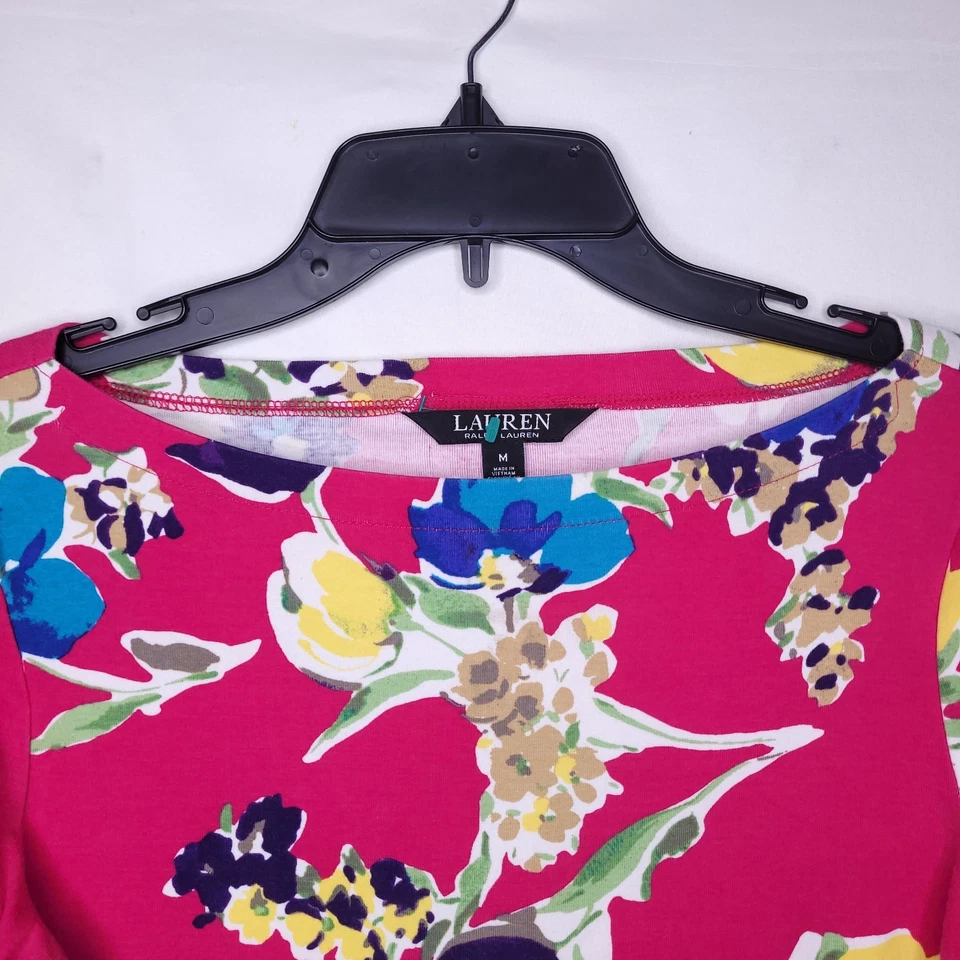 Топ женский Lauren Ralph Lauren средний цветочный розовый вырез лодочка - Изображение 2 из 4