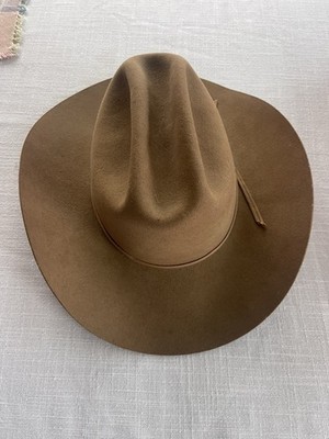 American Hat Company 7 1/8 Brown 100% Wool Felt Cowboy Hat Western USA Ranch