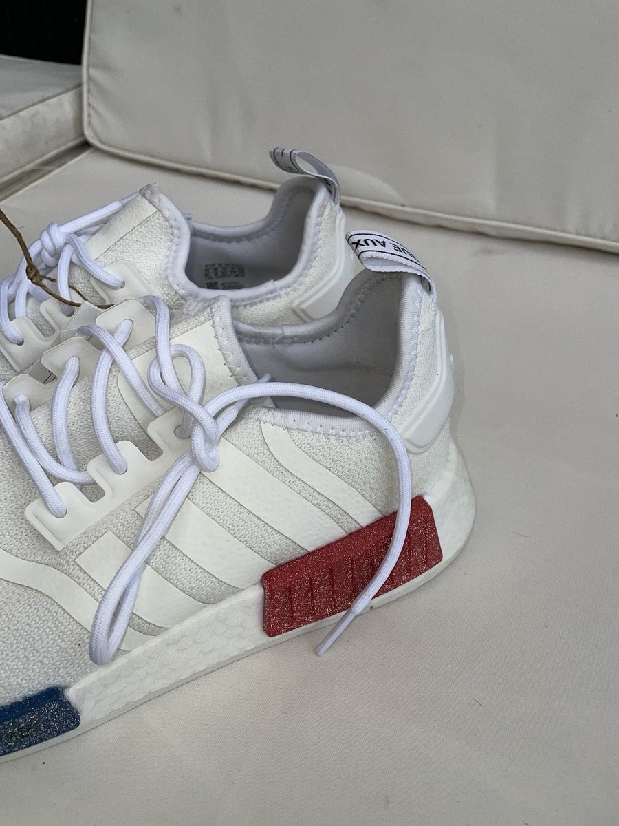 Online Adidas Womens Adidas Nmd R1 Primeknit White Pink Adidas NMD