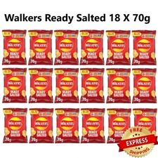 Walkers Ready Salted Crisps £1.35 RRP Full Box of 18 Packs 70g Great for Sharing