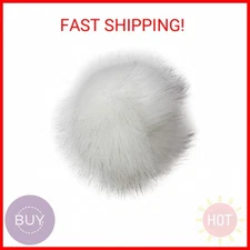 Pepperell Faux Fur Pom With Loop-White/Black,
