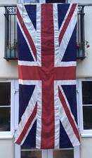 Large Vintage WWII Union Jack Flag 9ft Broad Arrow Canvas Hem Brass Clips VVGC