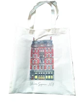 Barnes & Noble Reusable Bag Union Square NY ivory 15" x 13" 2 handles foldable