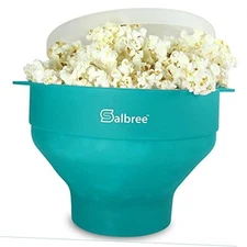The Original  Collapsible Silicone Microwave Popcorn Popper Maker Machine, Aqua