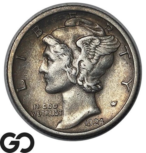 1924-S Mercury Dime, Choice XF++/AU Better Date