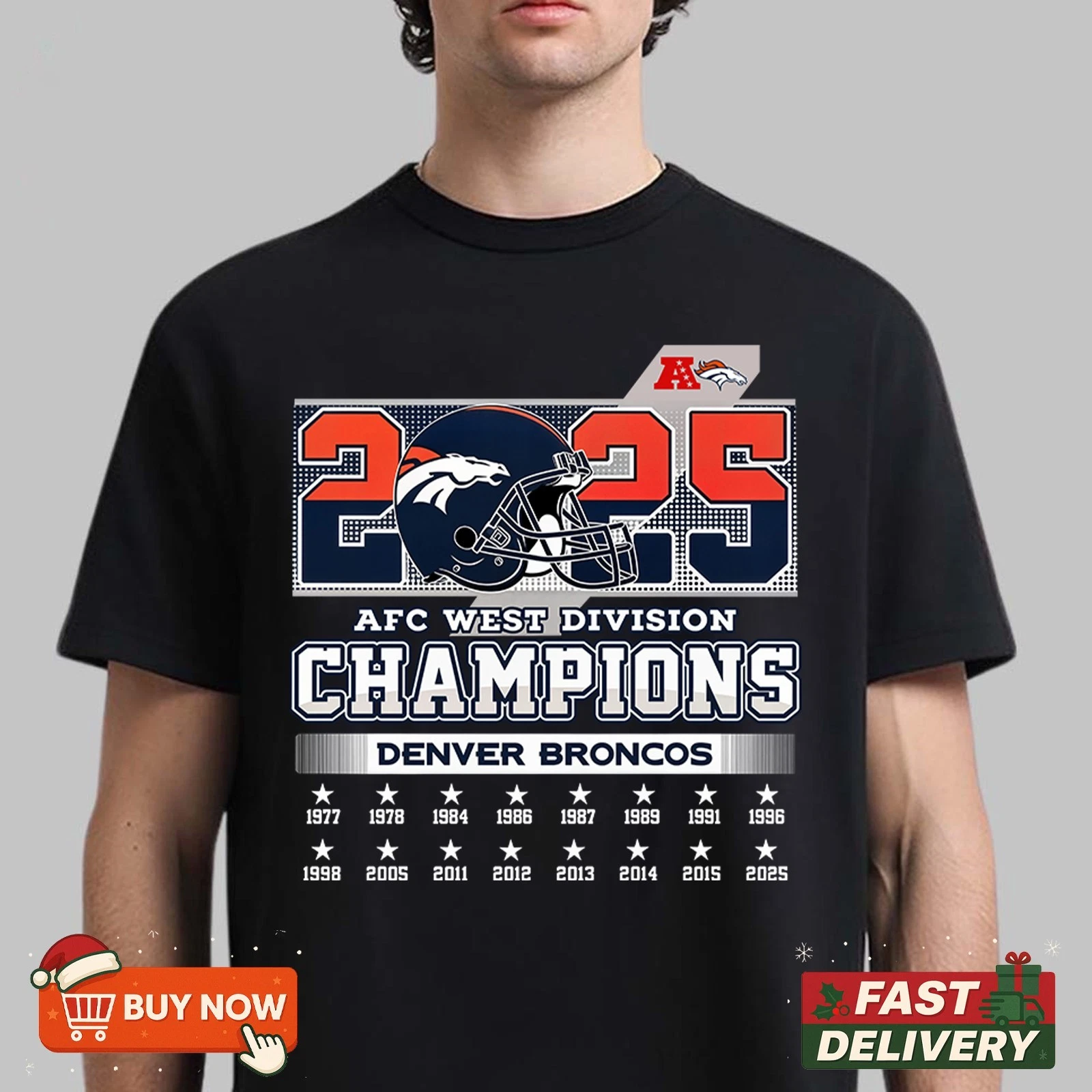 Denver Broncos 2025 AFC West Division Champions TShirt