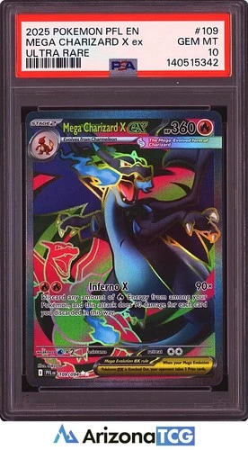 Pokemon 2025 Mega Charizard X ex 109/094 Phantasmal Flames GEM MINT PSA 10