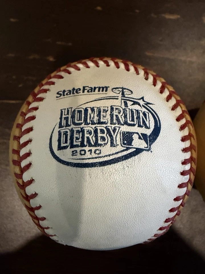 2010 Home Run Derby State Farm Rawlings recuerdo béisbol 2 de ellos algunas manchas Foto 2 de 4