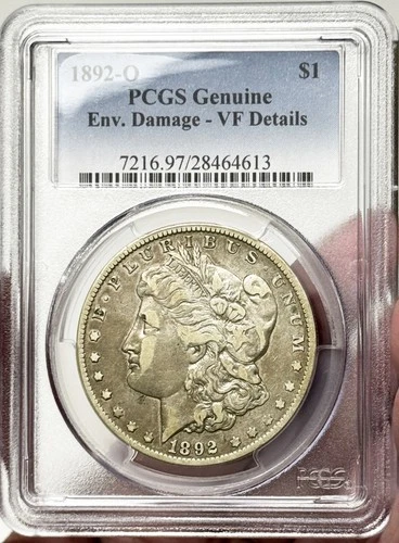 1892 O Morgan Silver Dollar $1 PCGS VF Details Env. Damage 90% Silver (Ref 4613)