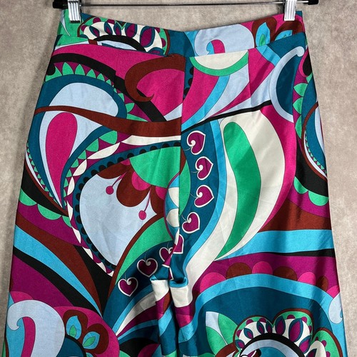 Zara Pants Womens Large Multicolor Abstract Paisley Print Cropped Wide Leg NEW - Picture 4 of 12