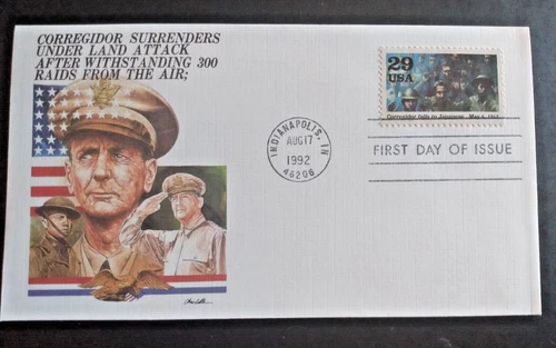 WW2 CORREGIDOR FALLS TO JAPAN 1992 50TH ANNIV FLEETWOOD FDC VF UNADDR