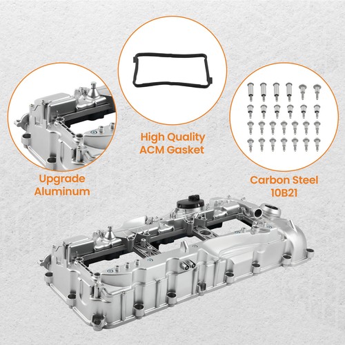 Aluminum Valve Cover & Gasket & Cap for BMW N55 135i 335i 535i 640i 740i X3 X5 - Picture 3 of 12