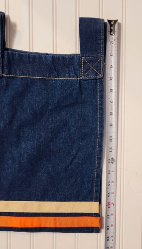 Woolrich - One Pair Tab Top Window Valances - Blue Jean Striped Material 18"X54" - Picture 6 of 7