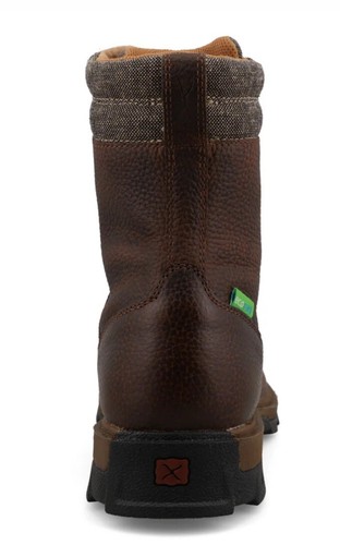 Men’s 12D Twisted X MULN003 8” Nano Toe Ultra-lite Brown Lace up Work Boots - Picture 3 of 5