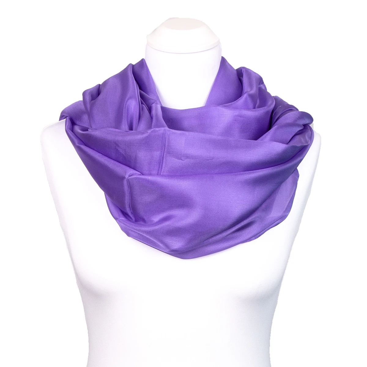 Sciarpa In Vero Setino Chiffon 180x90cm – Eleganza Donna Rosa E Viola – La Ferani
