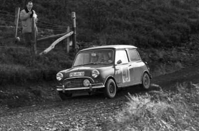 E Berner and Gunther Klapproth Mini Cooper 1966 Rally Car Racing Old Photo