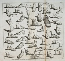 Antike Schuster Schuhwerk Leder Riemen Sandale Schuhe Fuß shoe scarpa calzolaio 