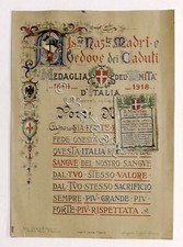 WWI - Attestato Medaglia dell'Unità d'Italia 1848 / 1918 - Anno 1922