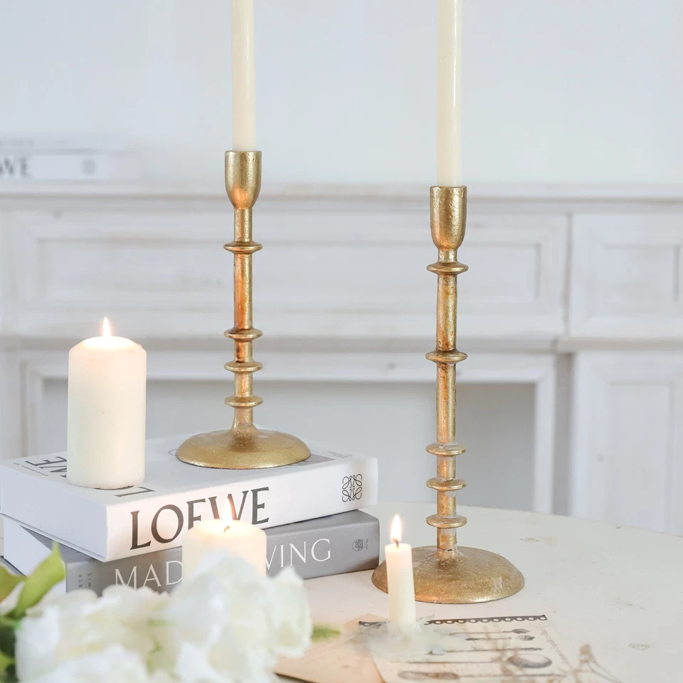 Candelabros vintage estilo granja rústico pesado Foto 2 de 2