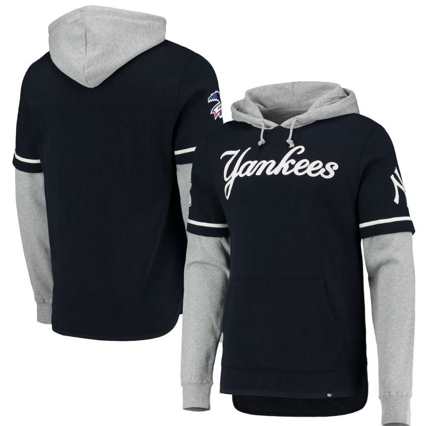 47 New York Yankees Blue/Gray Trifecta Shortstop Pullover 47 New York Yankees Blue/Gray Trifecta Shortstop Pullover