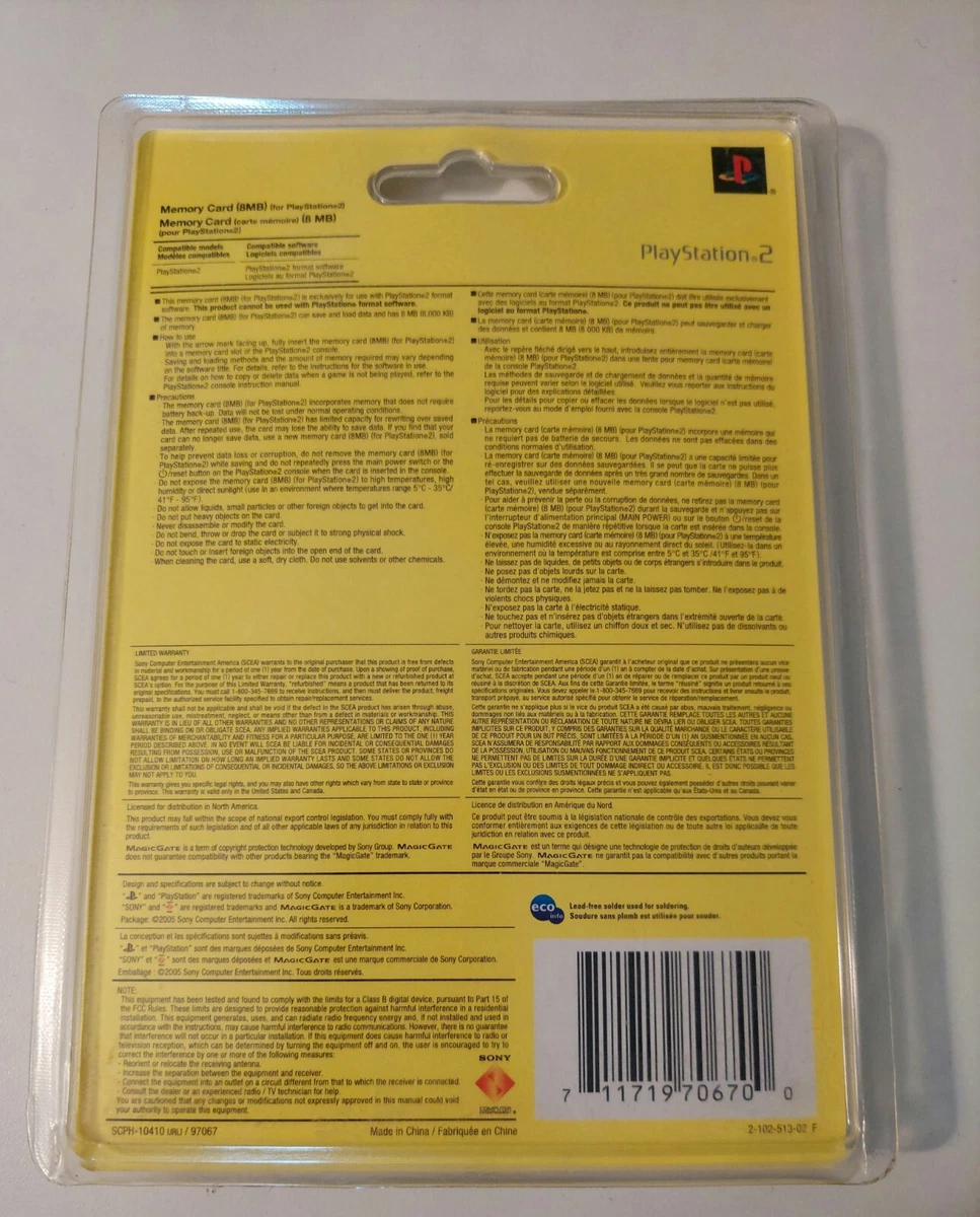 Playstation 2 Memory Card 8MB 2PK Red/Blue 