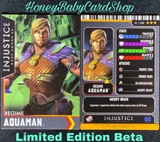Injustice Arcade Limited Edition Beta Card 51 Regime Aquaman Out of Print