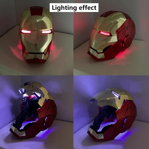 AUTOKING 1:1 Wearable JARVIS Voice Control Cosplay Iron Man MK5 Helmet Mask Gift - Foto 17 di 50
