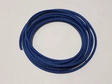 5 feet Vintage Braided Cloth Covered Primary Wire 16 gauge 16ga Solid Dark Blue