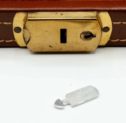 Vintage Men’s Leather Jewelry Box with key