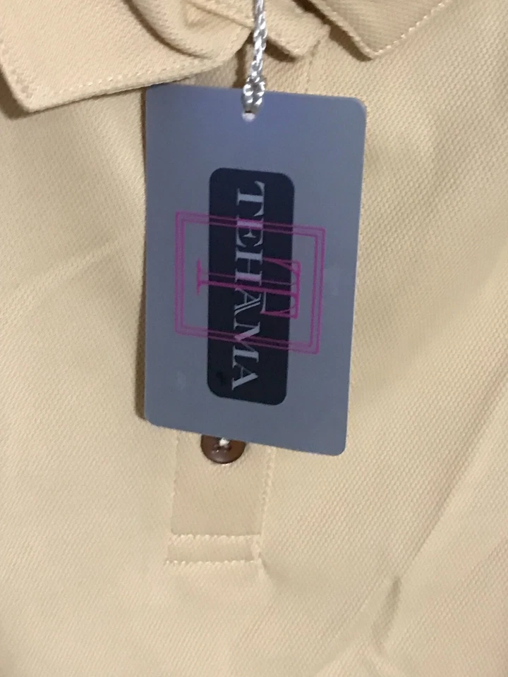 Tehama Ladies Sleeveless Cool Plus 4 Button Golf Shirt Size Small Yellow NEW - Image 2 of 4