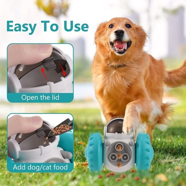 Interactive Dog Treat Ball Dispenser, Dog Puzzle Feeder Ball Puppy Slow