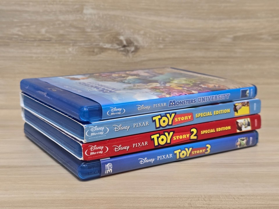 Lot Of 4 Disney Pixar Blu Ray DVD Toy Story 1 2 3 Monsters lot-of-4-disney-pixar-blu-ray-dvd-toy-story-1-2-3-monsters