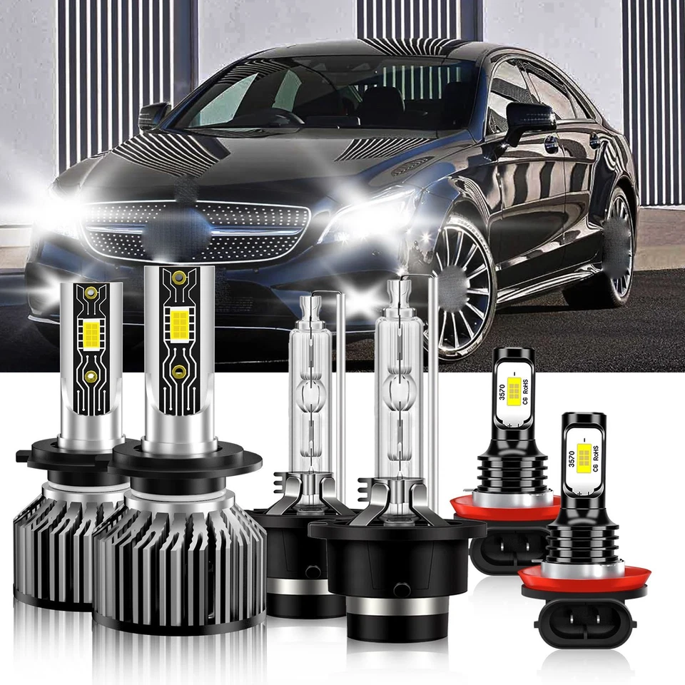 Kit de luces antiniebla altas bajas para Mercedes-Benz CLS500 2008-2009 HID faros LED Foto 2 de 4