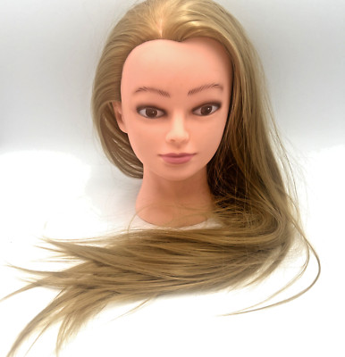 Blond Mannequin Hair Styling Head Salon Dummy Practice Doll Model Form Tresses