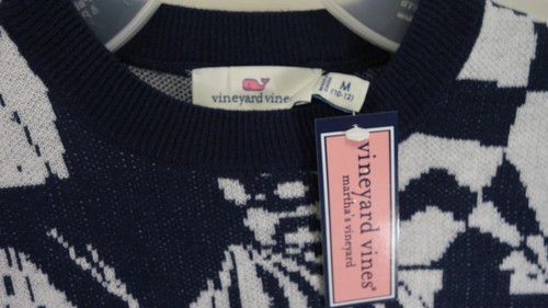 Vineyard Vines Kids Girls Black & White Pattern Sweater Pullover Size M (10-12) - Picture 3 of 6